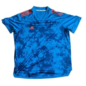 Adidas Blue and Red Graphic Soccer Jersey Size 2XL